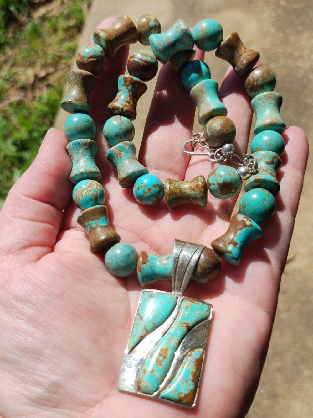 Jay King DTR Turquoise necklace and pendant set 925 Sterling Silver - Picture 5 of 7